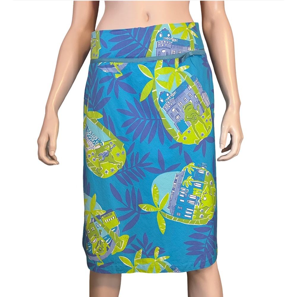 Lilly Pulitzer Skirt Negresco Lagoon Serenading Frog Print A Line White Label